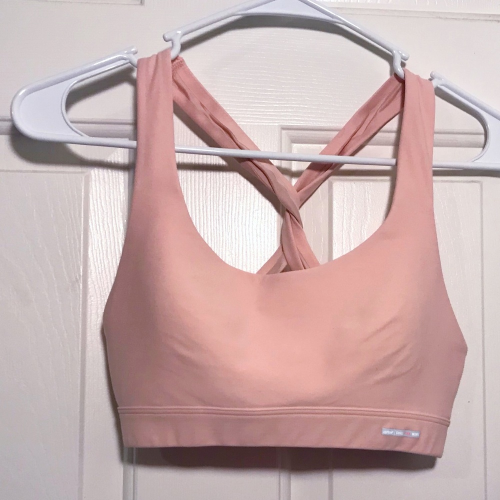 aerie Pink Crossback Sports Bra | Small